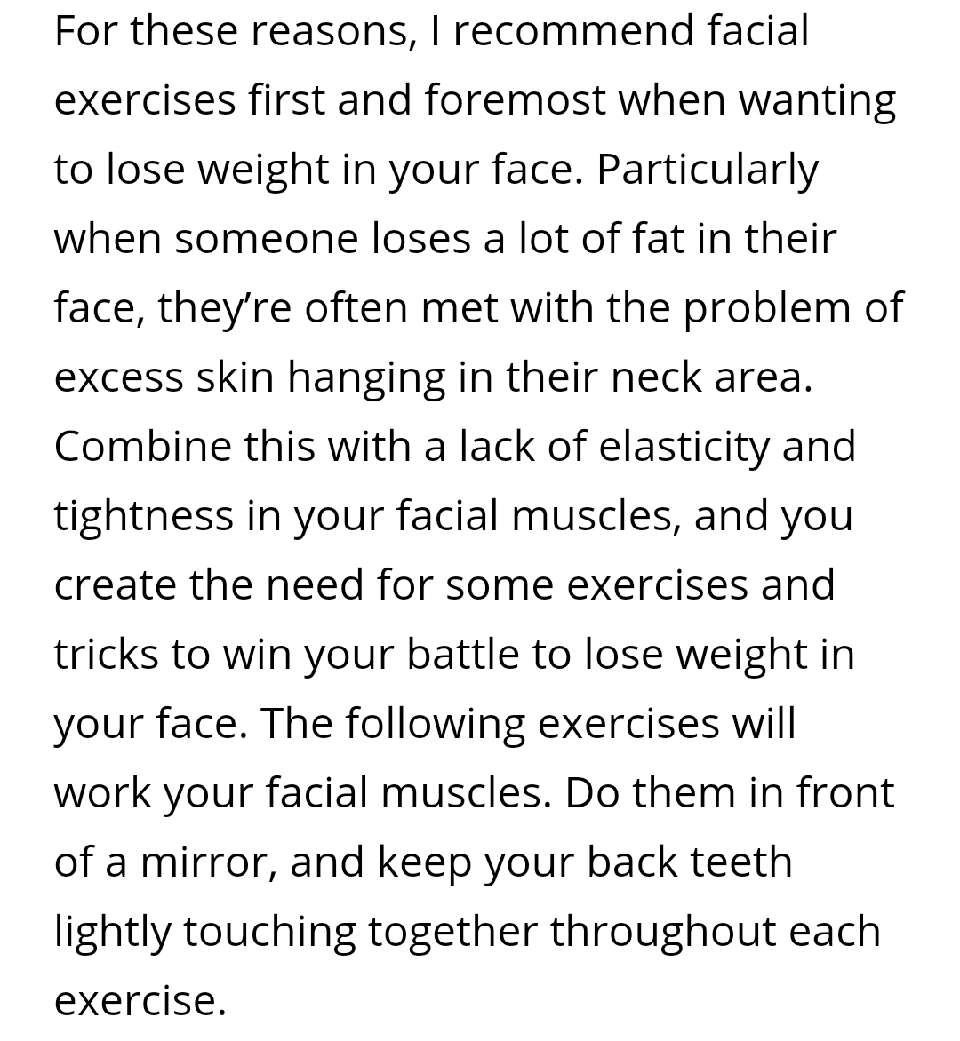 How To Lose Weight In Your Face!