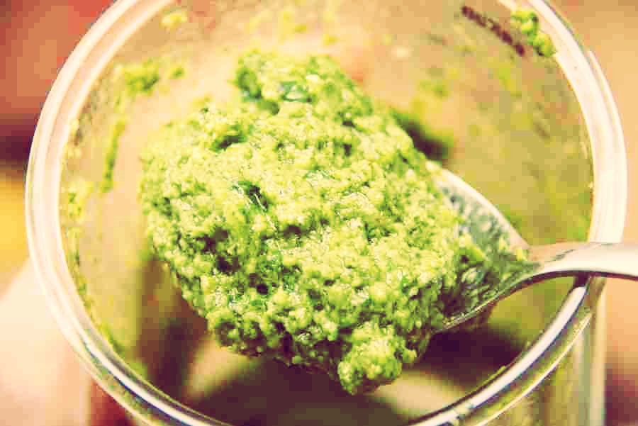 Take 1/2 cup mayo and mix with 1-2 tablespoons of jar pesto sauce! So delicious! Especially with baked sweet potato fries