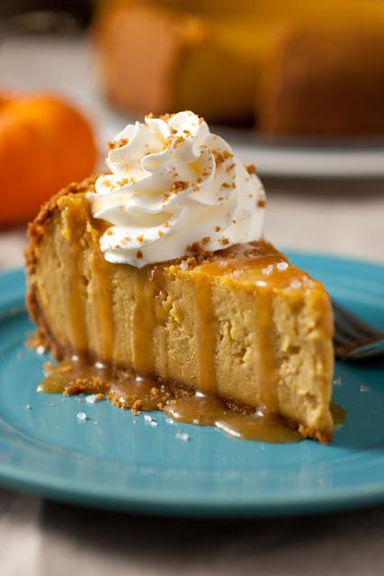 16
Pumpkin Cheesecake with Salted Caramel Sauce
