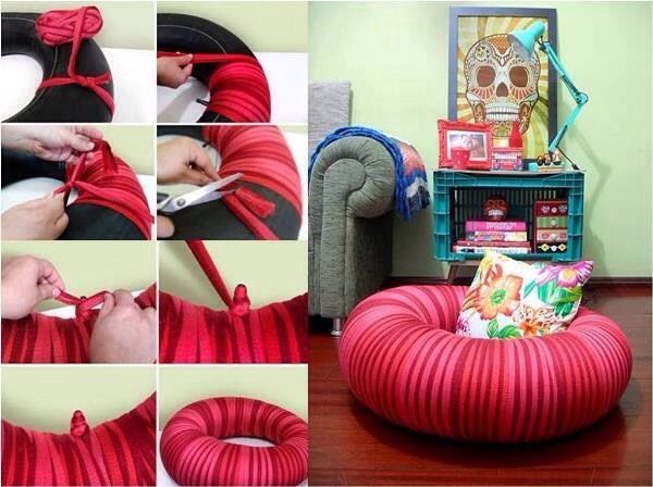 DIY Tyre Table/ottoman