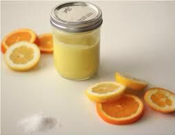 Citrus Scrub
1 cup course sea salt
1/2 cup raw sugar
1/2 cup coconut oil
10 drops grapefruit essential oil
10 drops sweet orange essential oil
5 drops lemon essential oil
Combine the sea salt and sugar in a small jar (do not fill to the top)
Heat coconut oil on low heat until it becomes a liquid