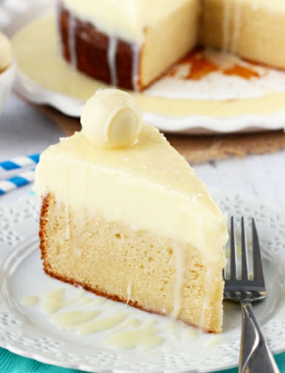 White Chocolate Truffle Cake !