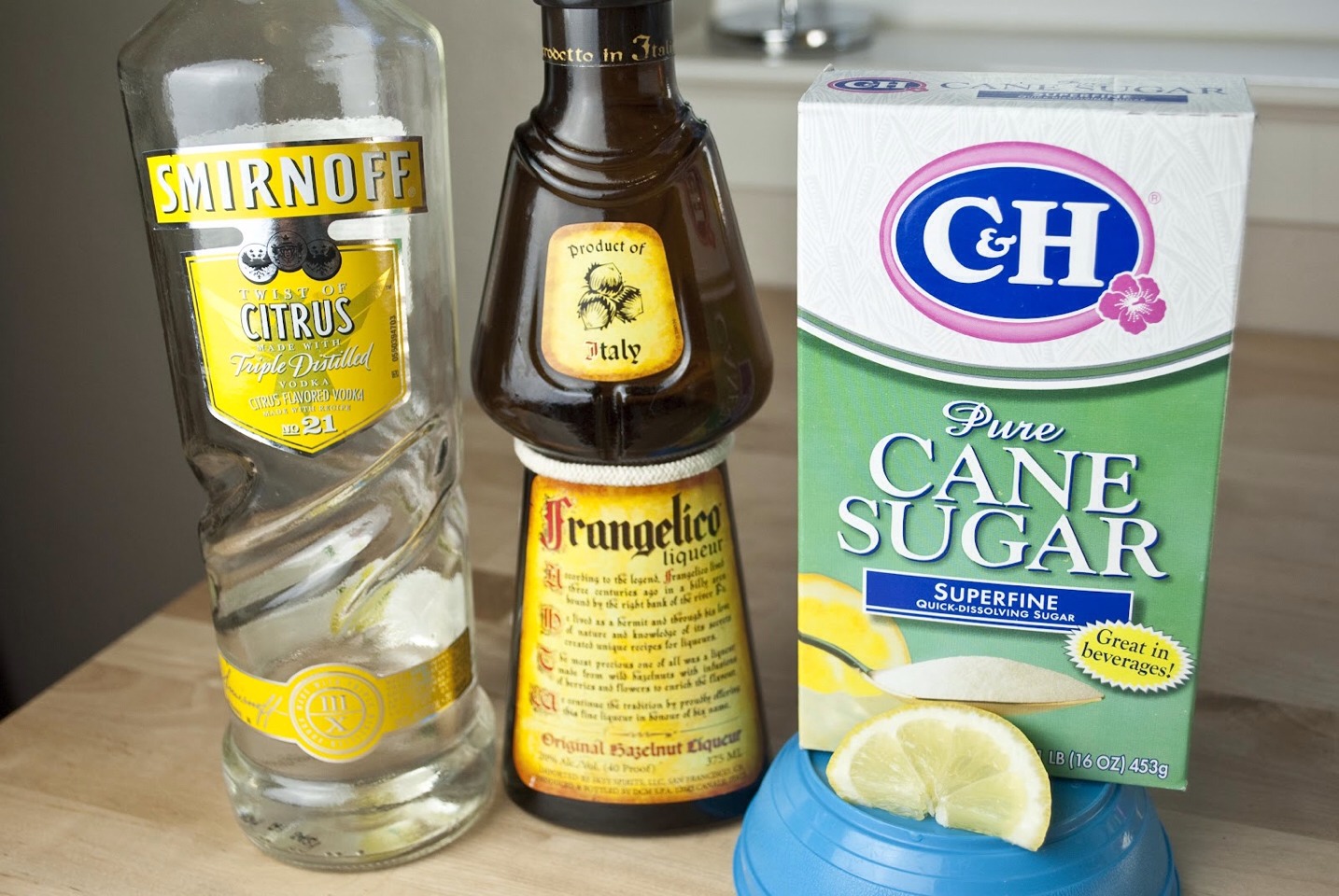 Chocolate Cake recipe
1/2 oz Frangelico® hazelnut liqueur
1/2 oz vodka
sugar

Add vodka and frangelico to a shaker with ice. Shake. Garnish with a sugar-coated lemon. Shoot the drink, like you would tequila.

32% (64 proof)
