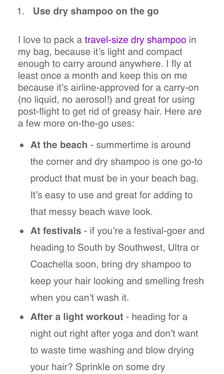 5 Uses For Organic Dry Shampoo #summervibes