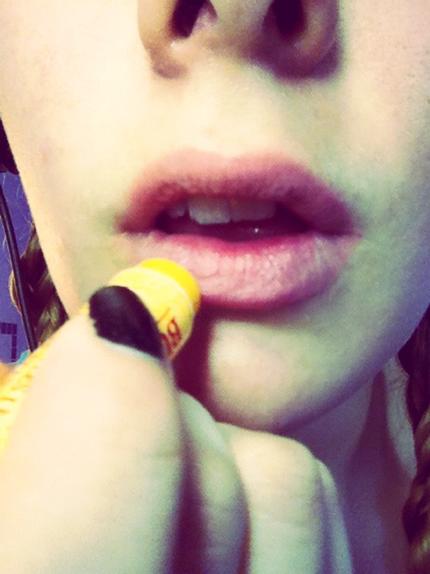 Apply a lip balm to make your lips super soft! Now you have super soft non-flaky lips ๐