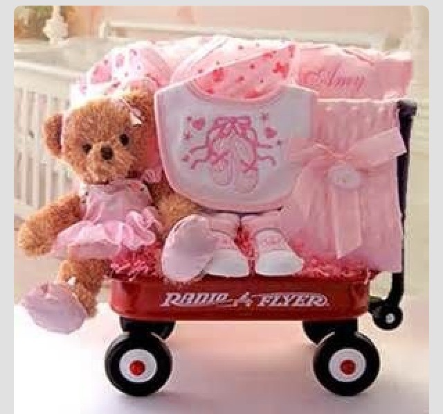 Wagon filled with gifts. 