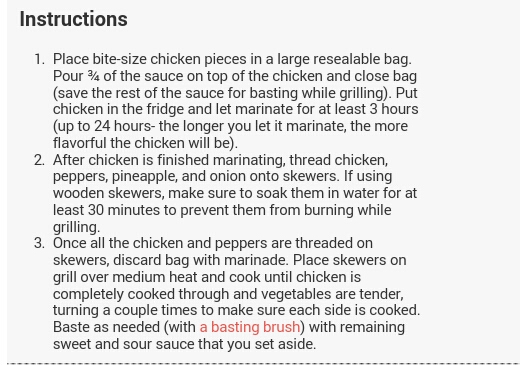 GRILLED SWEET & SOUR CHICKEN KABOB RECIPE
