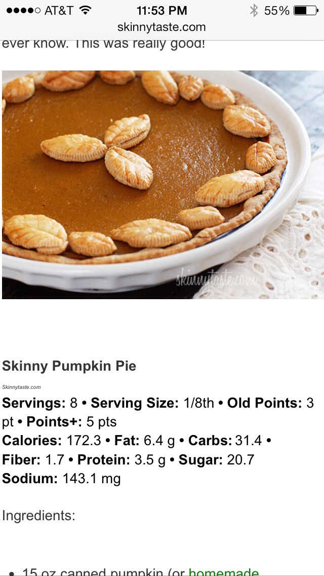 Skinny Pumpkin Pie