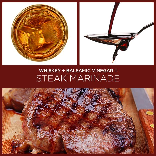 5. 1 Part Balsamic Vinegar + 1 Part Whiskey = Steak Marinade
