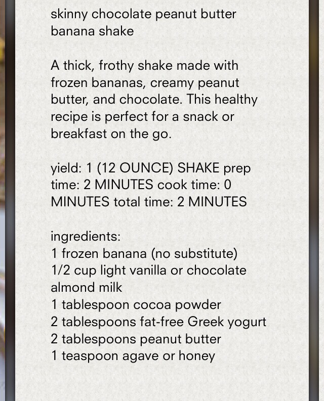 Skinny Chocolate PB Banana Shake! 