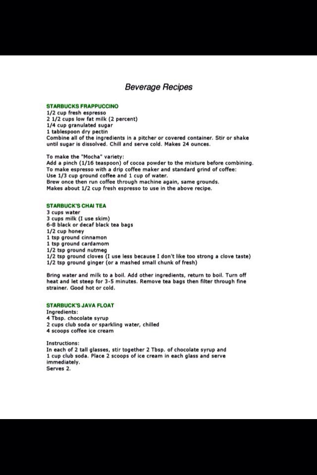 ALL STARBUCKS RECIPES😃😃. Don't Forget To Like👍