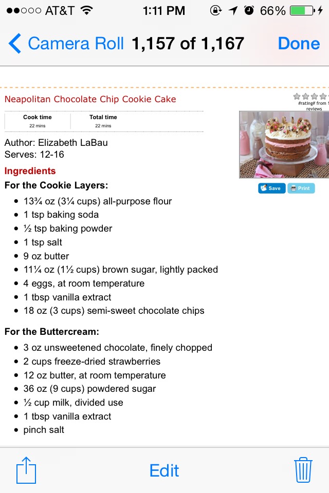 ✨✨Neopolitan Chocolate Chip Cookie Cake✨✨🍫🍪🎂🍰