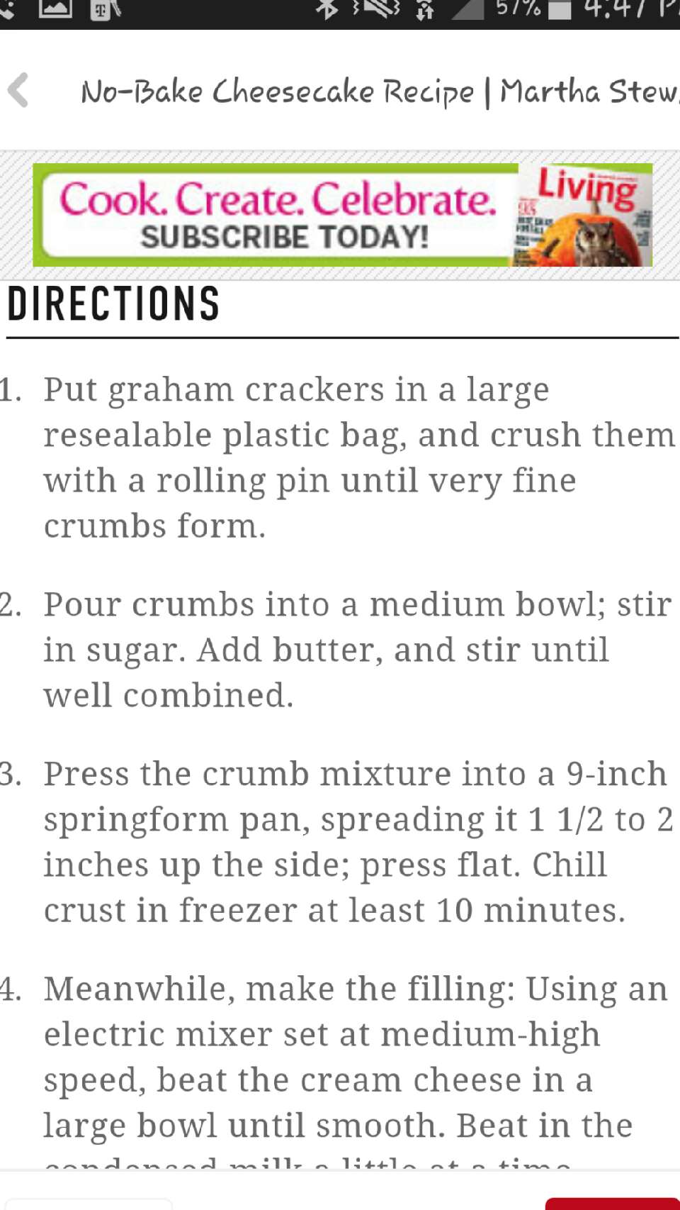 No bake cheese cake recipe 