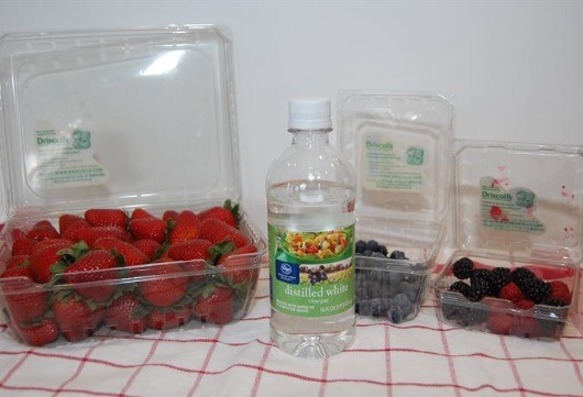 8. Vinegar can be a handy little helper in the kitchen. Not only in salads but also in making berries not mold. Rinsing some with vinegar will not change the taste but will avoid molding.

