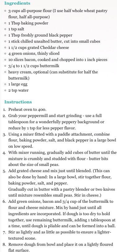 Bacon Cheddar & Green Onion Scones