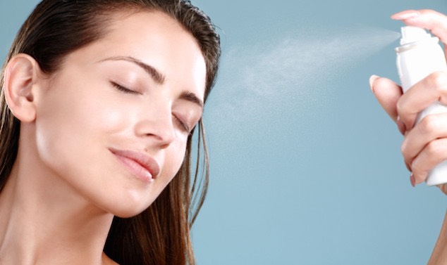 Try finding a face mist to help bring back moisture throughout the day.
