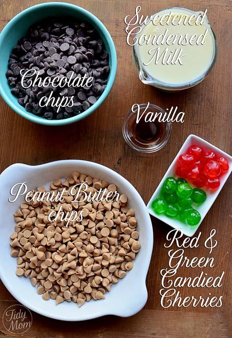 How to make a Five Minute Fudge Wreath

This is all you need!

(full recipe at the end of the post)