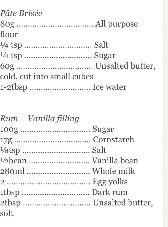 Vanilla Rum Pie Recipe