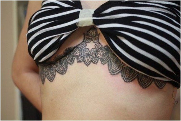 Beautiful Under Breast Tattoo Designs
