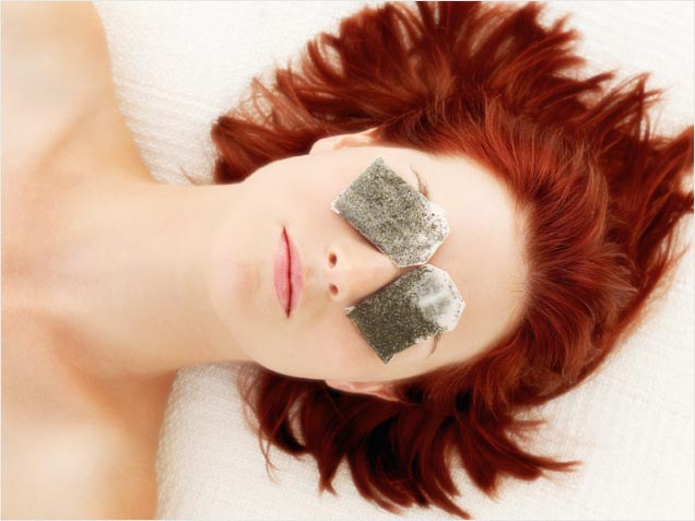use warm tea bags instead of cucumber or if you don't have cucumber. 