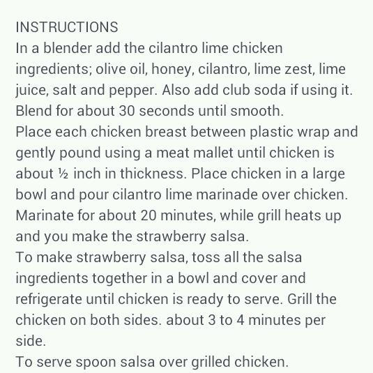 Cilantro Lime Grilled Chicken With Strawberry Salsa That Takes Your Taste Buds To Next Level