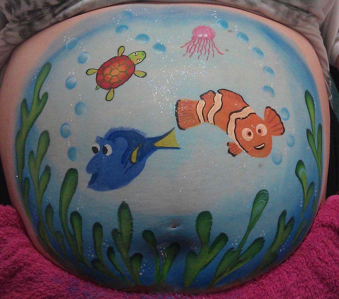 Face And Body Painting: Baby Bump. 
