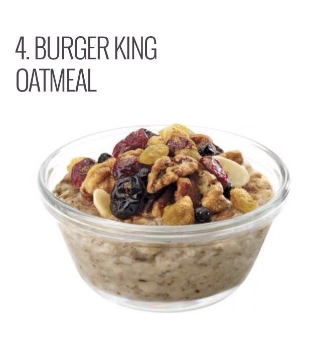 This item can be topped with fruit for only 270 calories and 4 grams of fat. The great thing about this menu selection is that it can be ordered at any time of the day.
