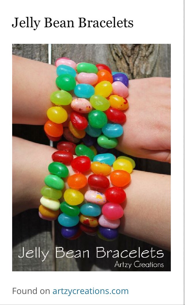 -> Check out the link below for DIY; 
http://artzycreations.com/easy-jelly-bean-bracelets/?utm_content=bufferc5412&utm_medium=social&utm_source=facebook.com&utm_campaign=buffer#_a5y_p=1440962