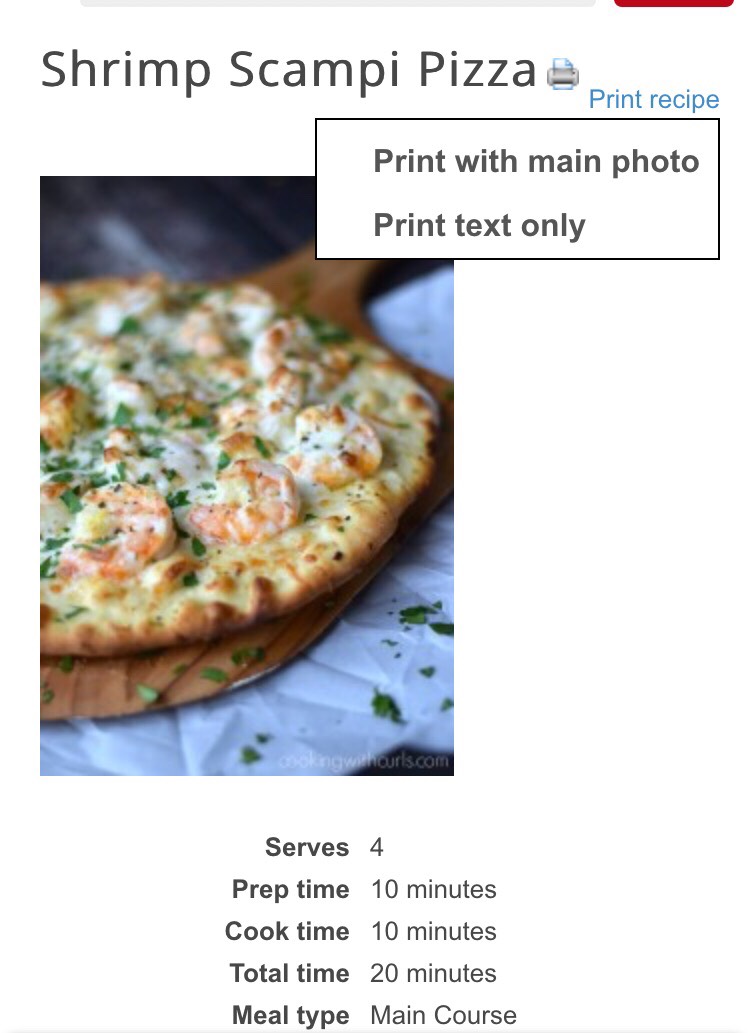 Shrimp Scampi Pizza!!