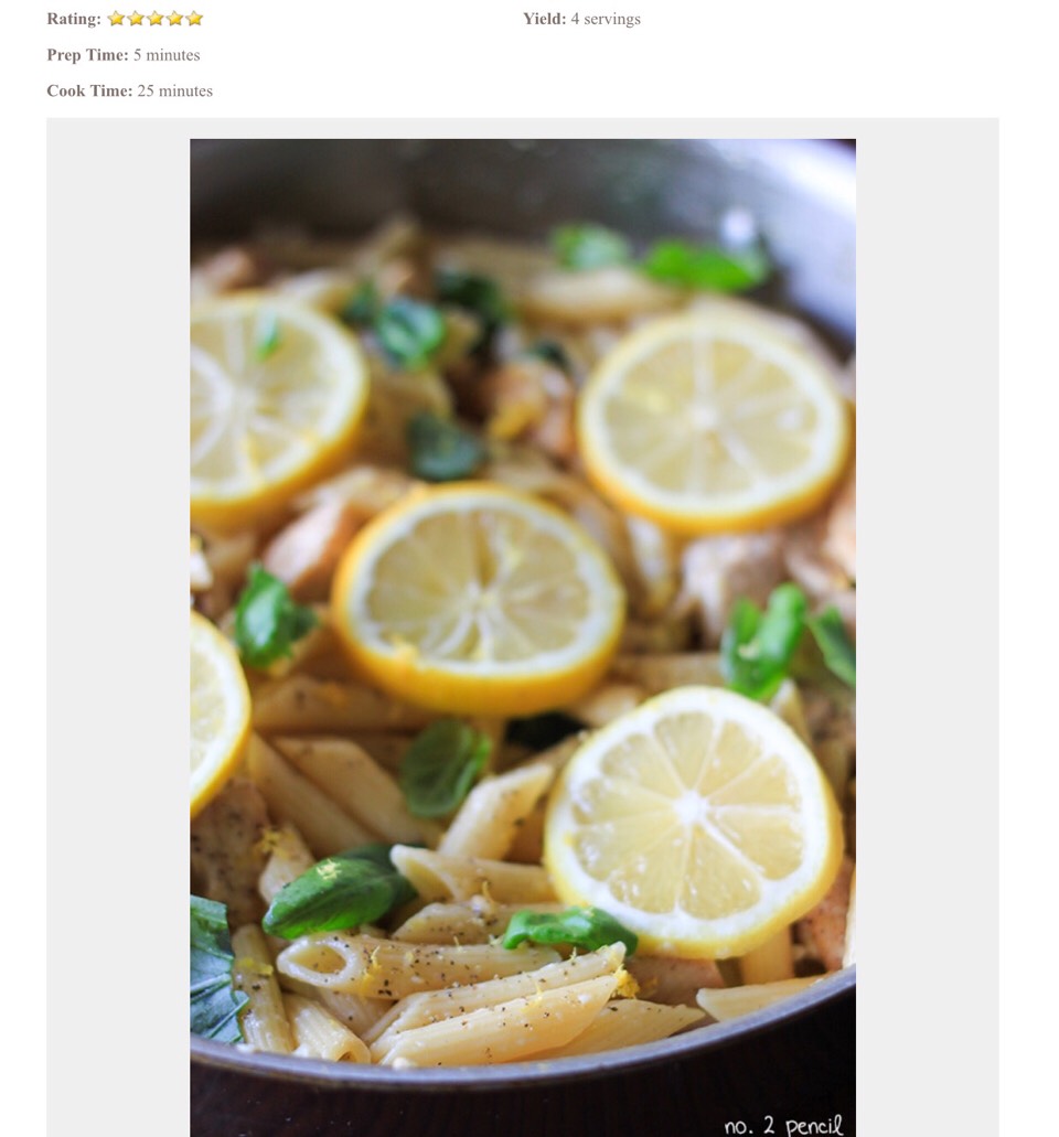 Lemon Chicken Pasta