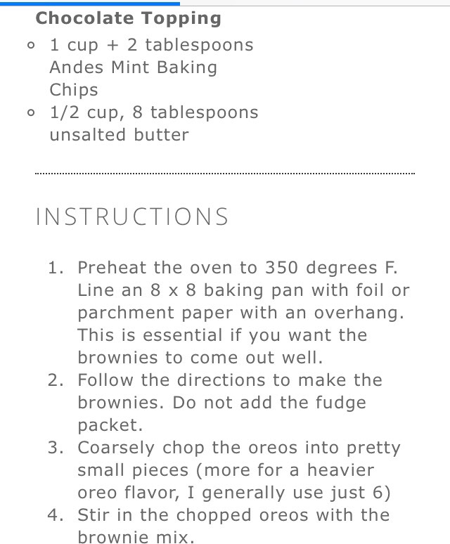 MINT OREO BROWNIES 