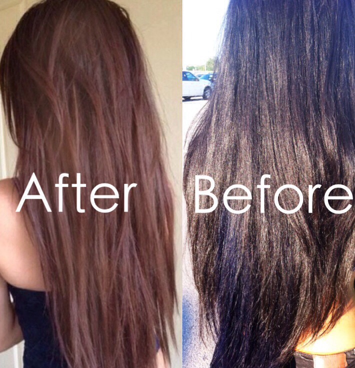 Mix both ingredients and apply to hair.. Then stand in the sun and chill for 30 minutesπ. Afterwards just wash off and get LIGHTER hair!