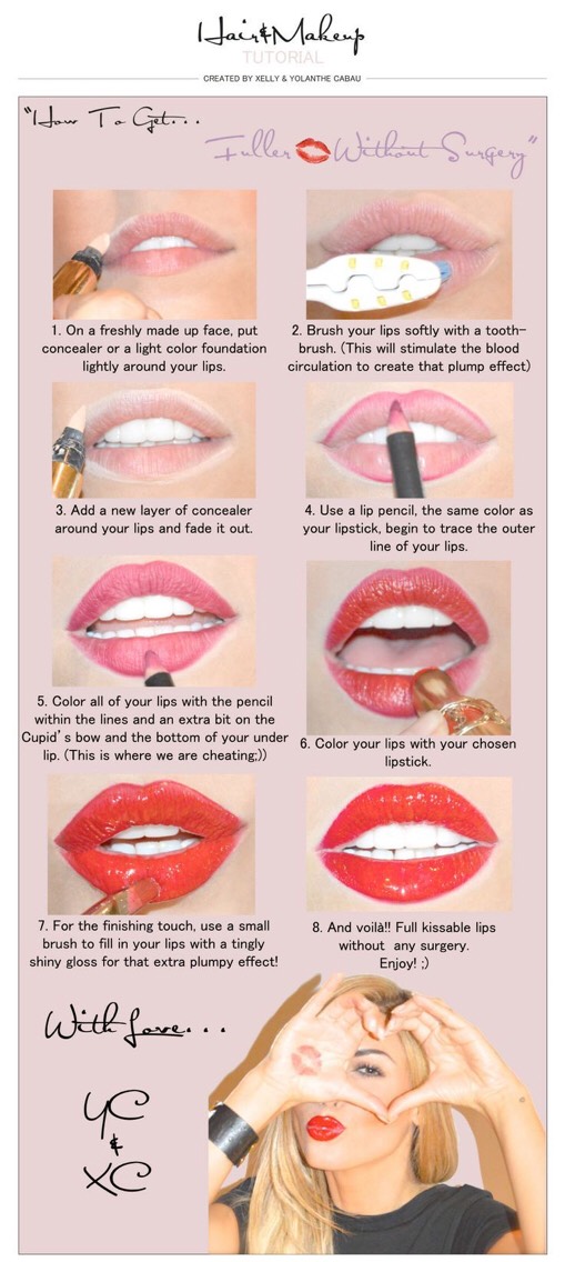 Different Ways To Get Fuller Lips Tutorials ππππ