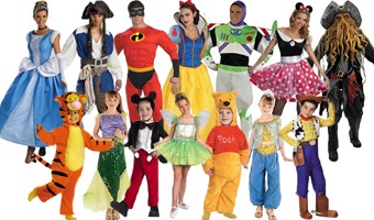 Disney!! Everyone loves disney!! The kids costumes are all nearly £10 the adult ones are a bit more expensive but still only about £20