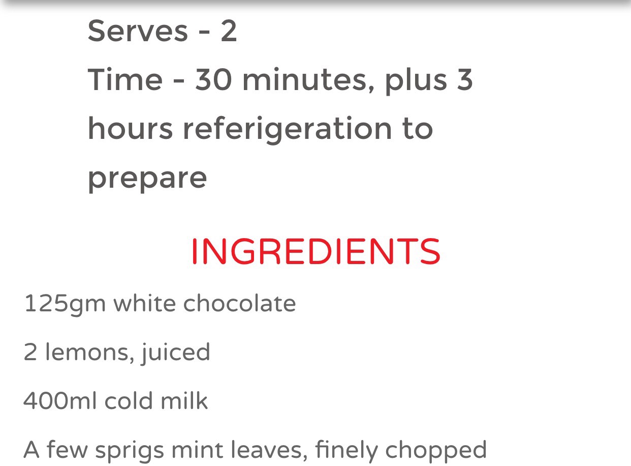 White Chocolate And Lemon Sorbet