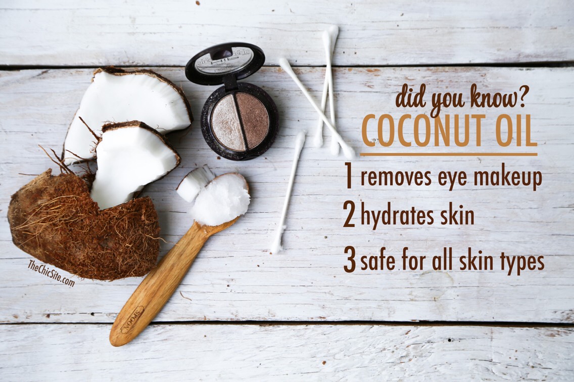 7. Eye Makeup Remover. Another wonderful reason to have coconut oil on hand in the bathroom is for removing makeup! Wash your face and then use coconut oil to remove the remaining eye makeup.