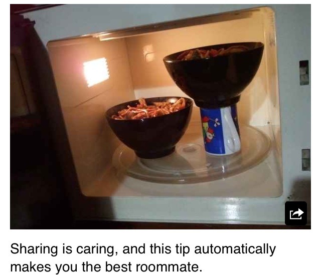 I have shared this before but it is a great tip when sharing a kitchen with multiple hungry mouths! Be the best room mate ever! 