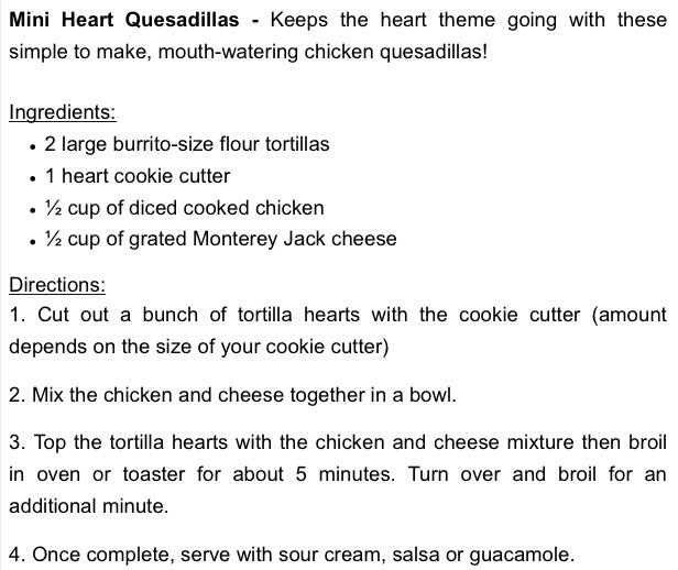 Heart Quesadillas