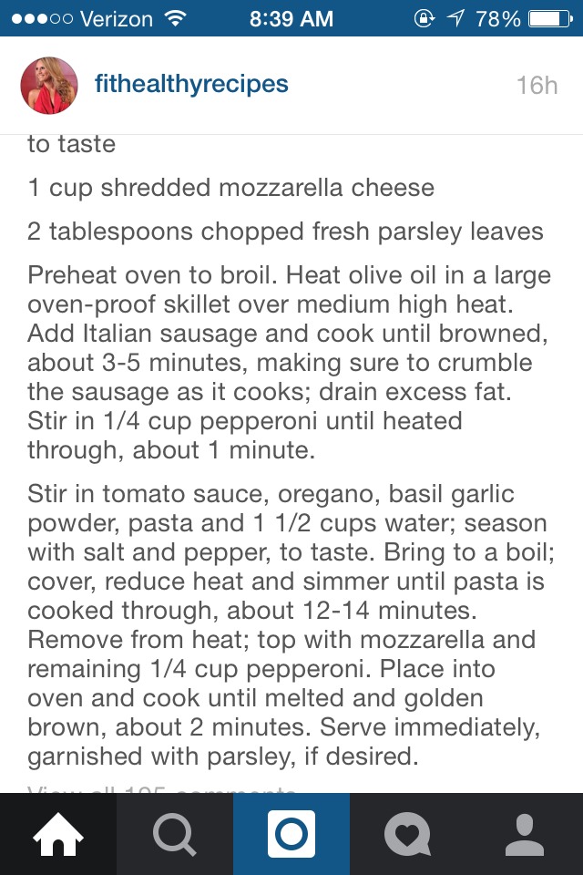 One Pot Pizza Pasta Bake 😋