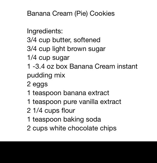Banana Cream Pie Cookies! Yummy!!
