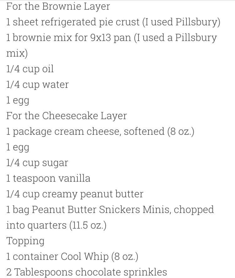 Peanut Butter Snickers Cheesecake Brownie Pie