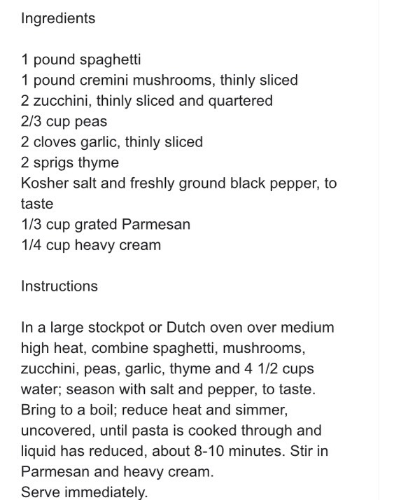 One Pot Zucchini Mushroom Pasta 👌