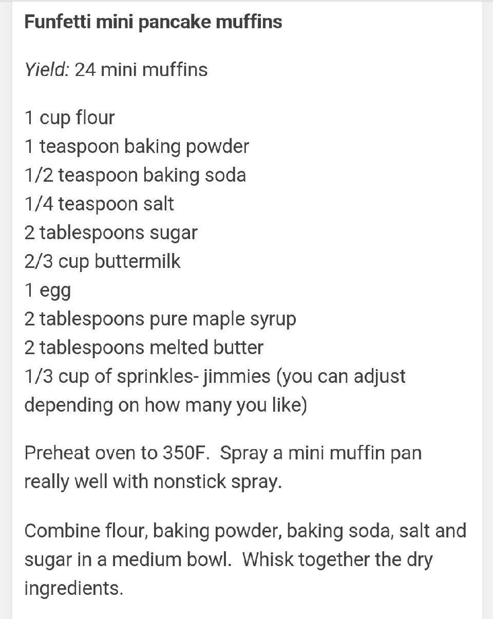Funfetti Mini Pancake Muffins!