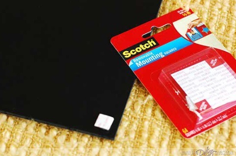 8. Hang it up - you can use Scotch Removable Mounting Squares to place the pieces to the wall. They are just the right size AND they don’t damage the wall!