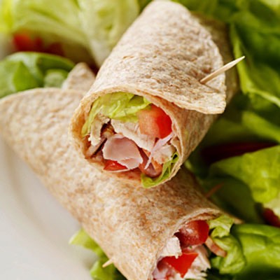 A rap for lunch would be pretty good. That way you're boosting your energy and eating something that taste good and makes you feel good.