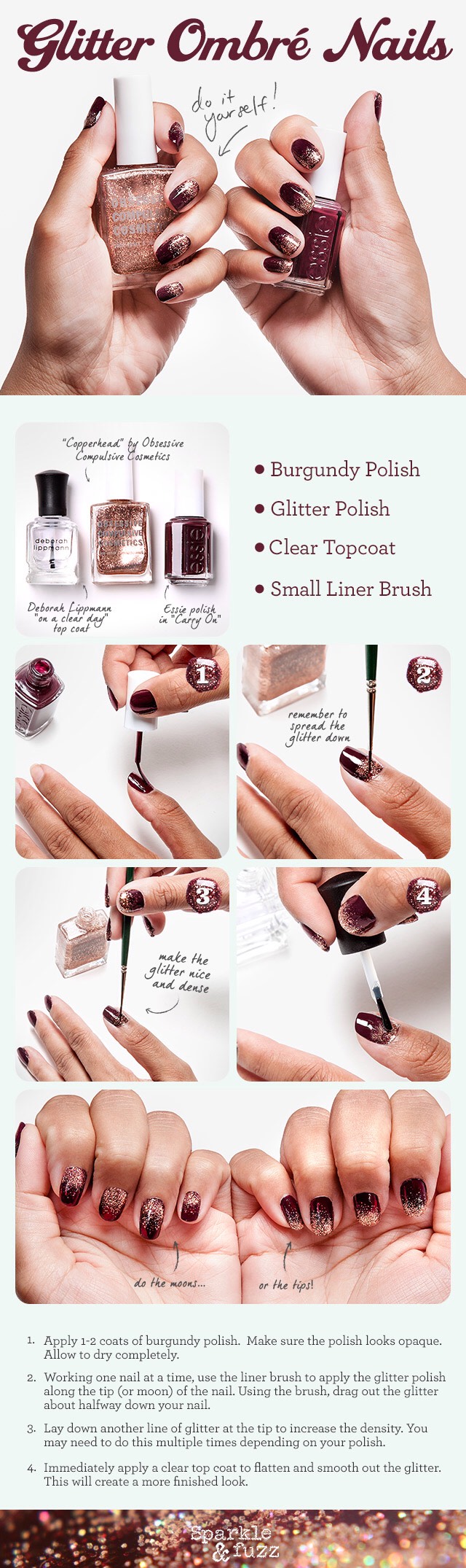 Easy Glitter Nail Tutorial😊🙌