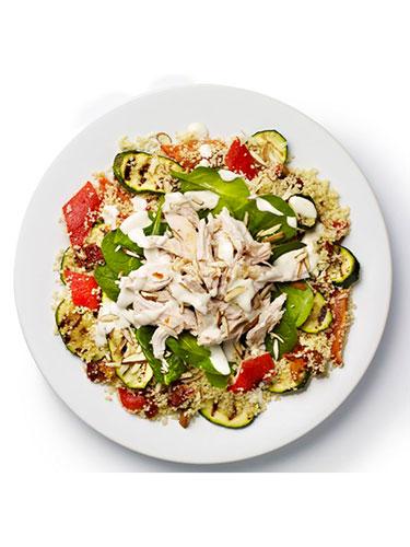 Grilled veg and chicken cous cous salad