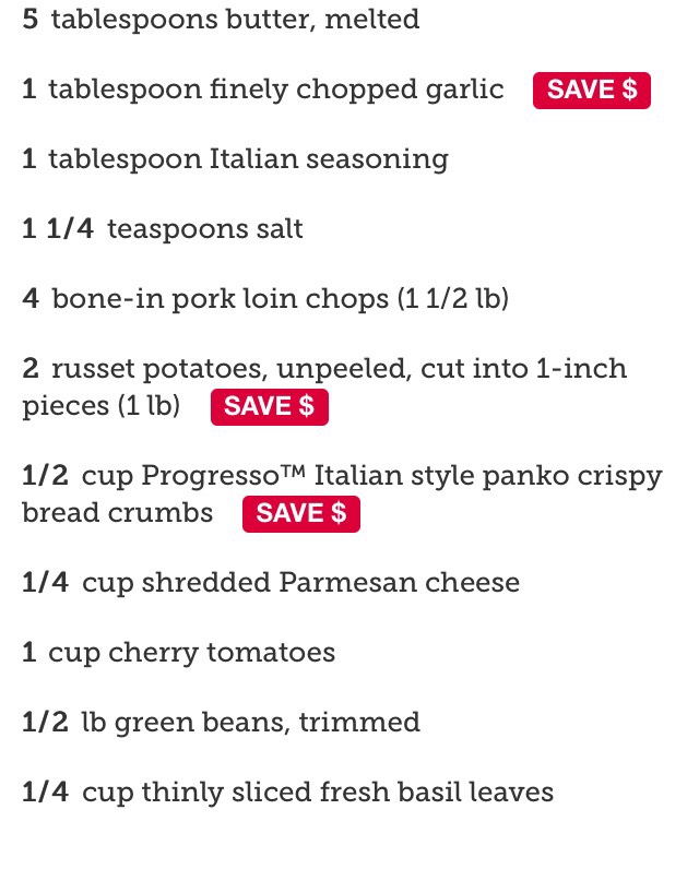 Italian Pork Chop Sheet-Pan Dinner