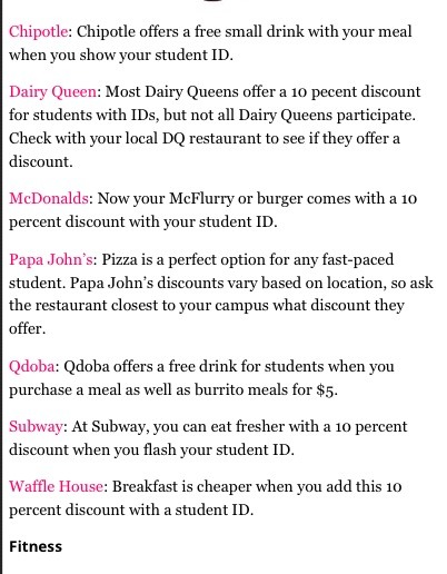 40 Places That Give Discounts With A Student ID!!! Remeber, dont just save...hit that like button!!