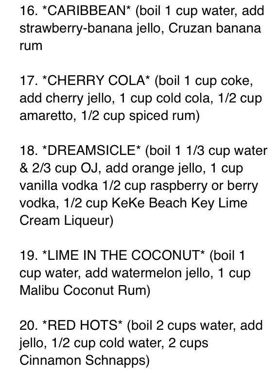 70 Different Jello Shot Recipes. Lots With Jägger!